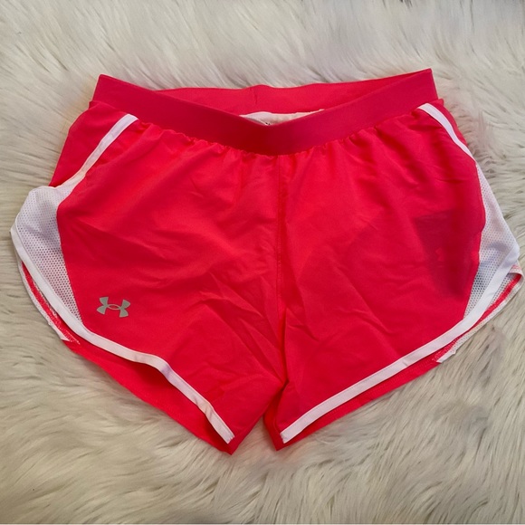 Under Armour UA Fly-By 2.0 Shorts - NWT - Medium - Pink Shock / White - Picture 3 of 10